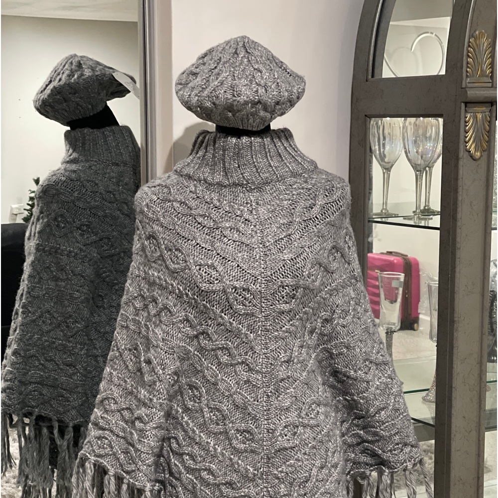 Poncho with matching beret